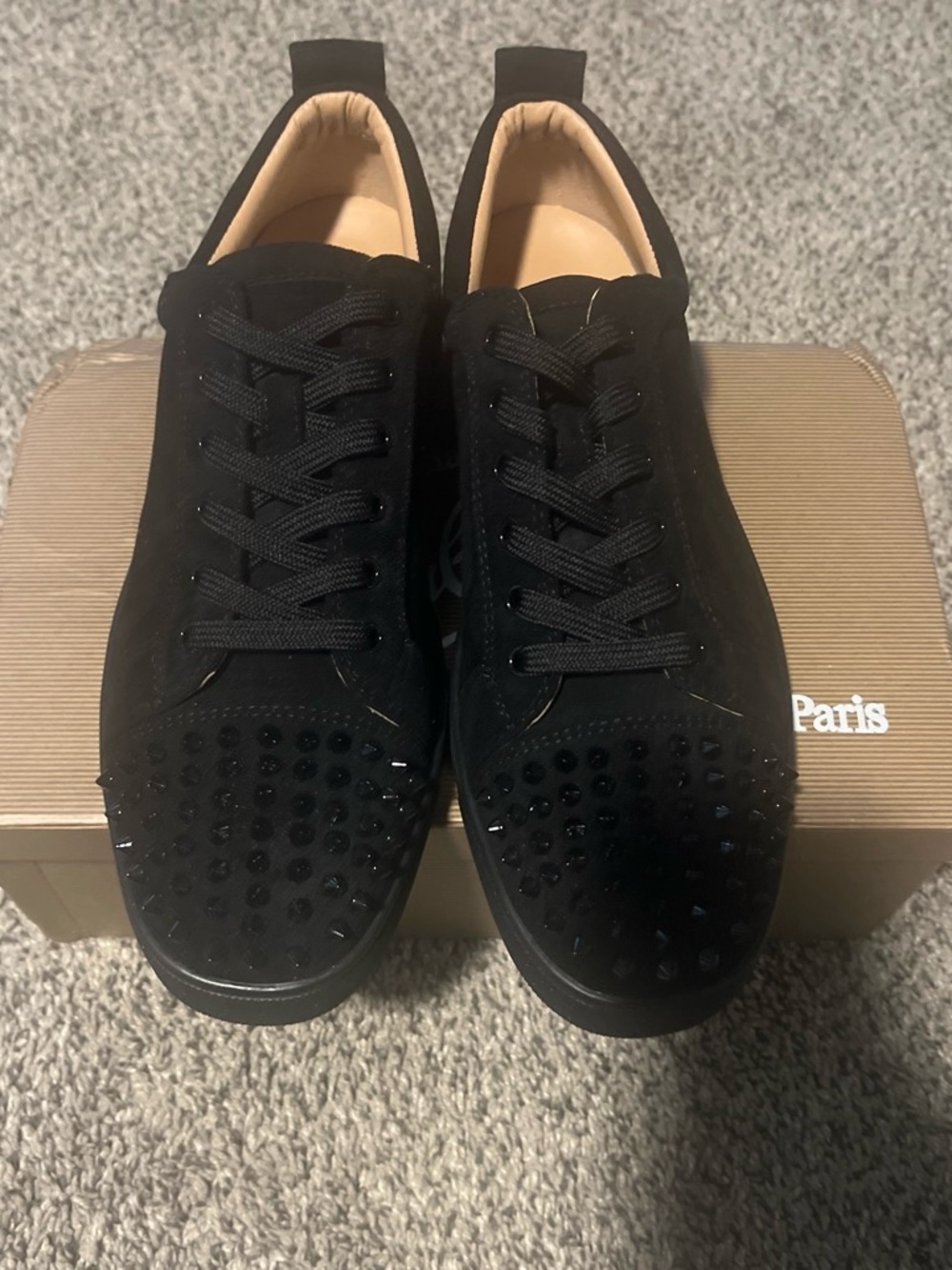 Christian Louboutin Black Studded Low-Top Men’s Sneakers